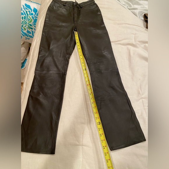 Leather pants size 6 chocolate brown color - Picture 2 of 8